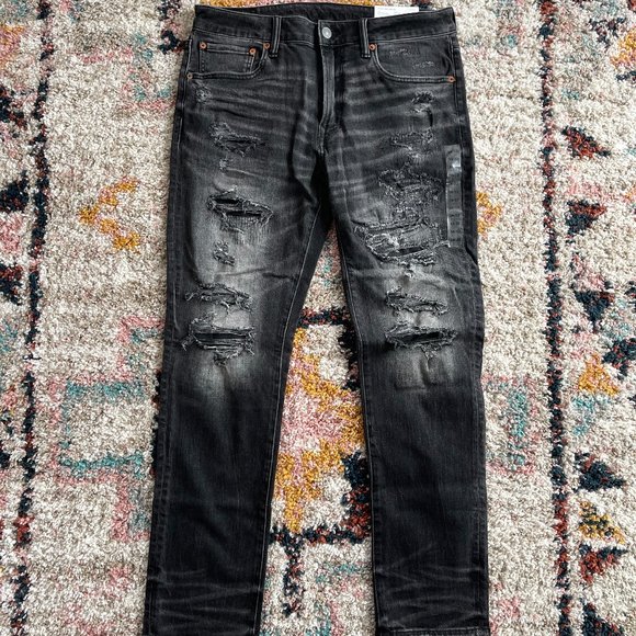 American Eagle Other - American Eagle Black Wash Jeans NWT destroyed Slim Next Level Airflex 34x32